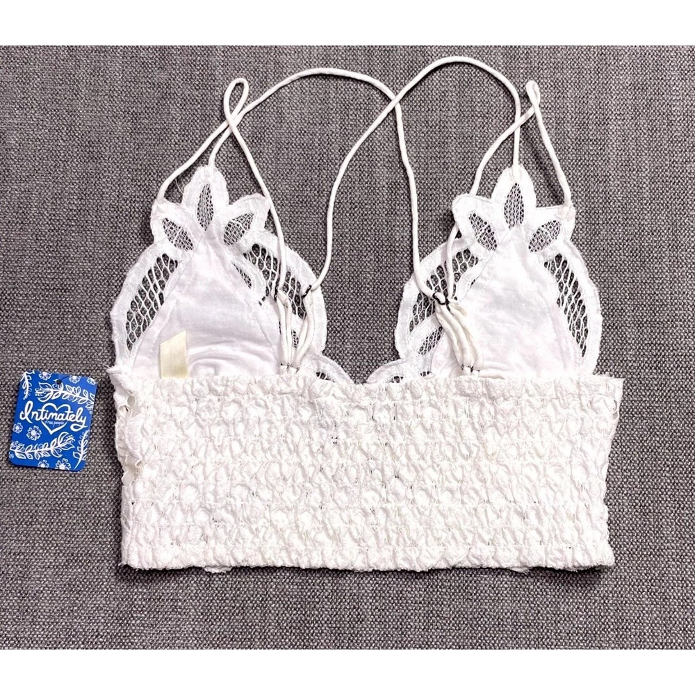 Free People One Adella Bralette Women XS White Crochet Lace F16M00206 - Picture 7 of 9